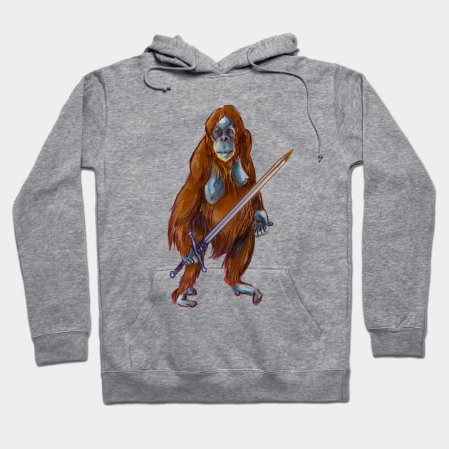 Orangutan with sword Hoodie by CeaV